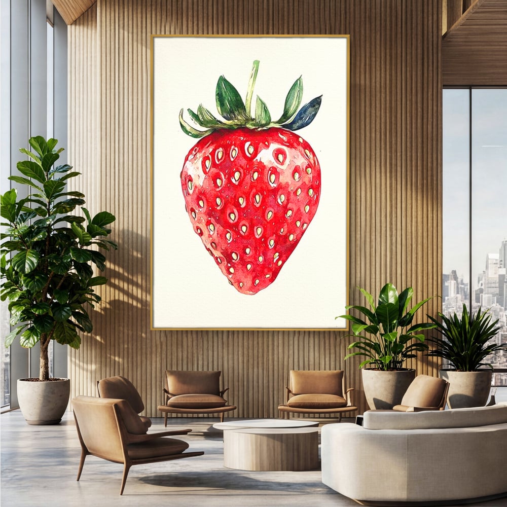 Leinwand Premium Canvas Wall Art, LuxCanva® N1134, Sommer Süße, Erdbeere, Obst, süß, süß, frisch, natürlich, gesund, rot, frisch, Geschmack, Aroma, Energie, Süßwaren, Restaurant, Küche
