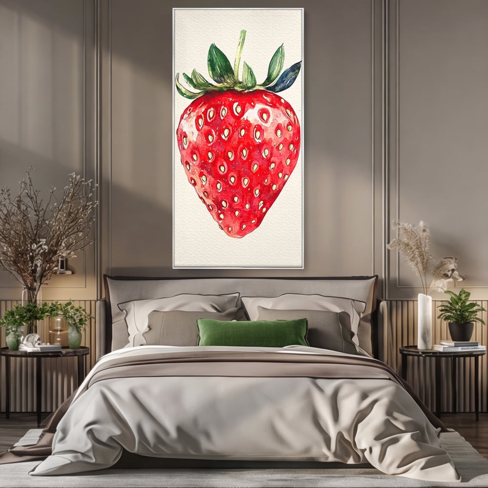 Leinwand Premium Canvas Wall Art, LuxCanva® N1134, Sommer Süße, Erdbeere, Obst, süß, süß, frisch, natürlich, gesund, rot, frisch, Geschmack, Aroma, Energie, Süßwaren, Restaurant, Küche