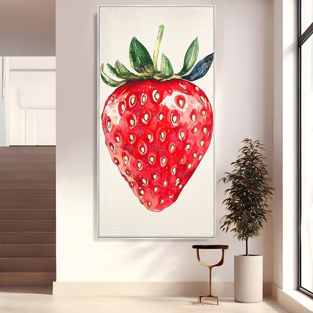 Leinwand Premium Canvas Wall Art, LuxCanva® N1134, Sommer Süße, Erdbeere, Obst, süß, süß, frisch, natürlich, gesund, rot, frisch, Geschmack, Aroma, Energie, Süßwaren, Restaurant, Küche