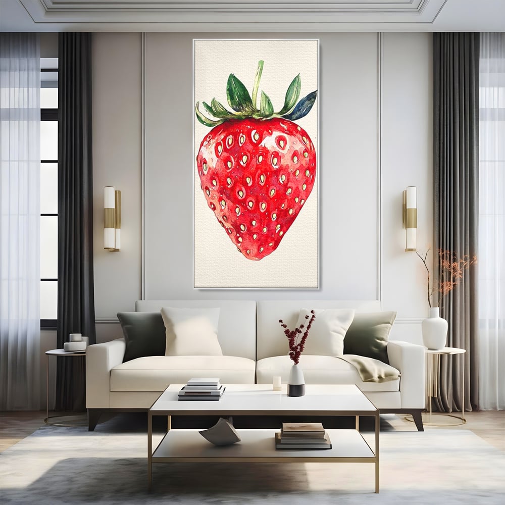 Leinwand Premium Canvas Wall Art, LuxCanva® N1134, Sommer Süße, Erdbeere, Obst, süß, süß, frisch, natürlich, gesund, rot, frisch, Geschmack, Aroma, Energie, Süßwaren, Restaurant, Küche