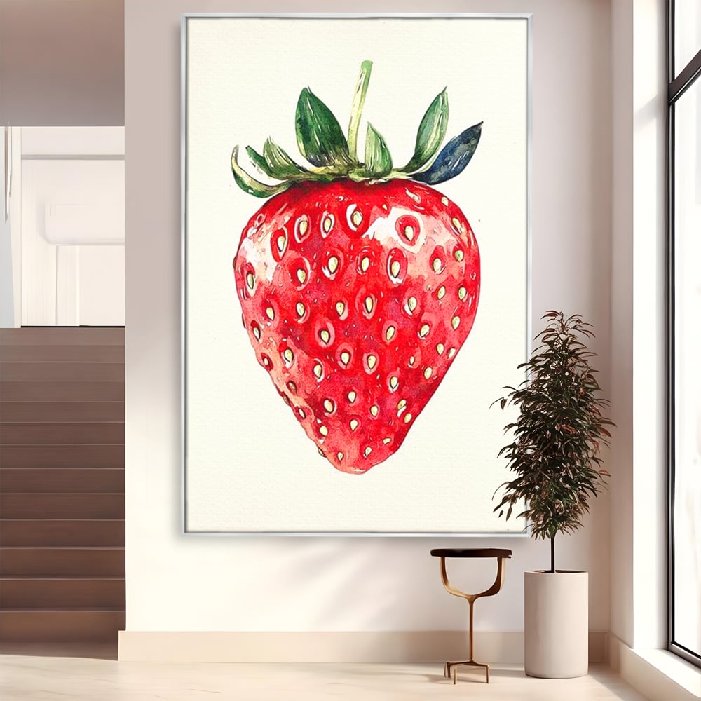 Leinwand Premium Canvas Wall Art, LuxCanva® N1134, Sommer Süße, Erdbeere, Obst, süß, süß, frisch, natürlich, gesund, rot, frisch, Geschmack, Aroma, Energie, Süßwaren, Restaurant, Küche