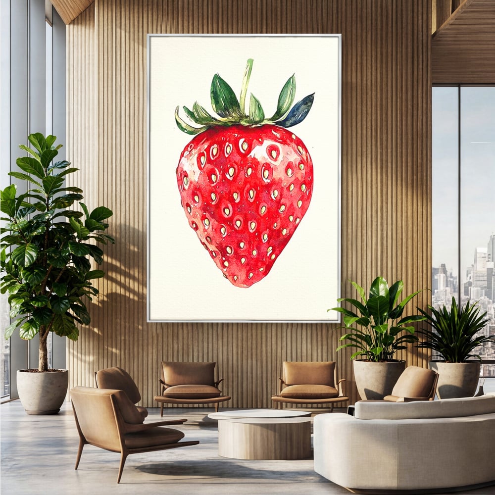 Leinwand Premium Canvas Wall Art, LuxCanva® N1134, Sommer Süße, Erdbeere, Obst, süß, süß, frisch, natürlich, gesund, rot, frisch, Geschmack, Aroma, Energie, Süßwaren, Restaurant, Küche