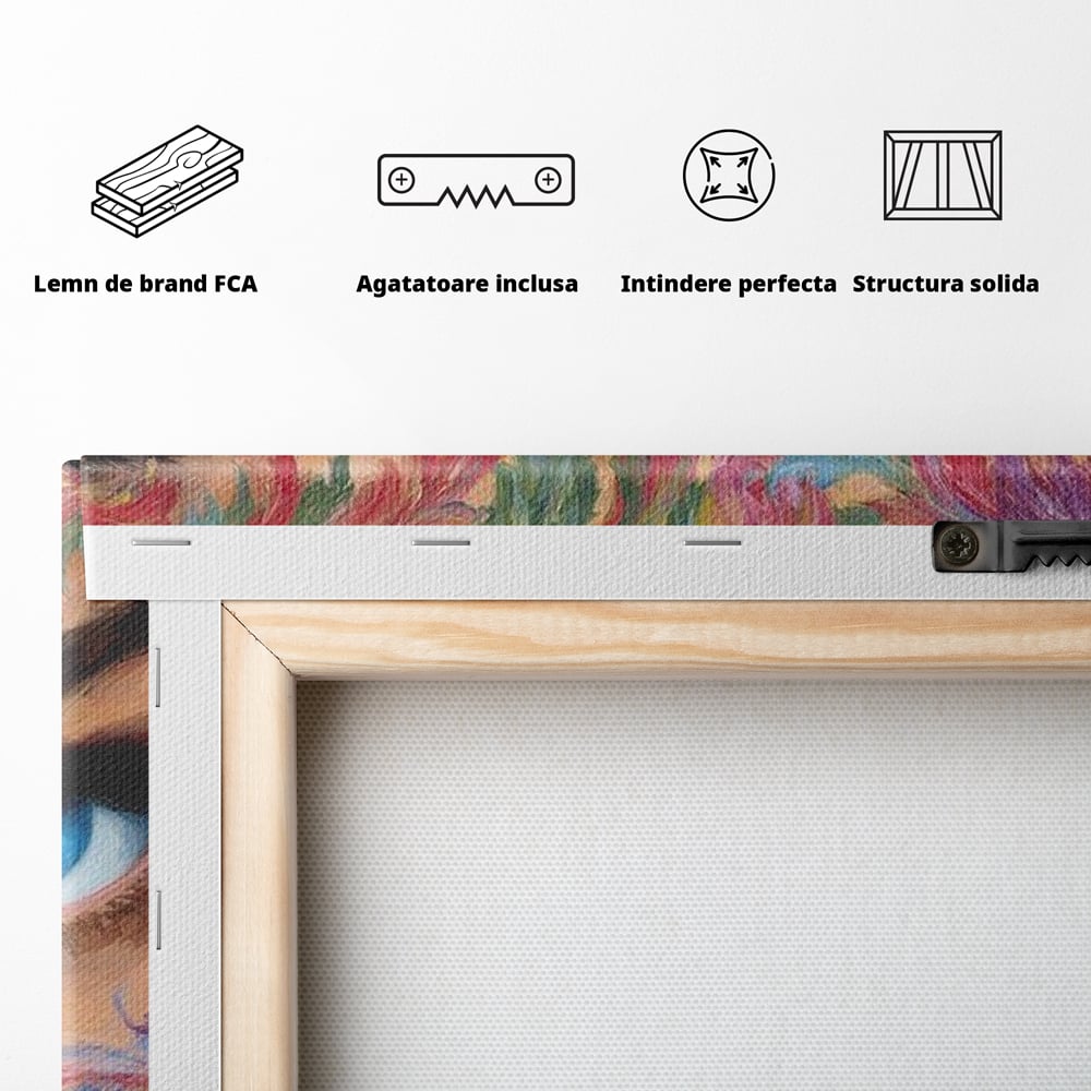 Leinwand Premium Canvas Wandkunst, LuxCanva® N1135, Unter dem Weinzauber, Blick, blaue Augen, Glas, Rotwein, Getränk, Trauben, weiblich, Kneipe, Bar, Lounge, Restaurant, Küche