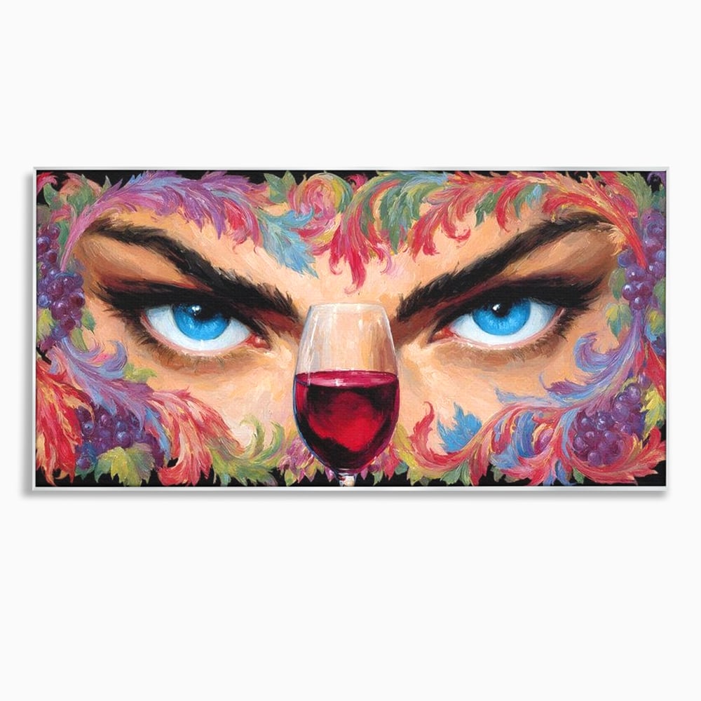 Leinwand Premium Canvas Wandkunst, LuxCanva® N1135, Unter dem Weinzauber, Blick, blaue Augen, Glas, Rotwein, Getränk, Trauben, weiblich, Kneipe, Bar, Lounge, Restaurant, Küche