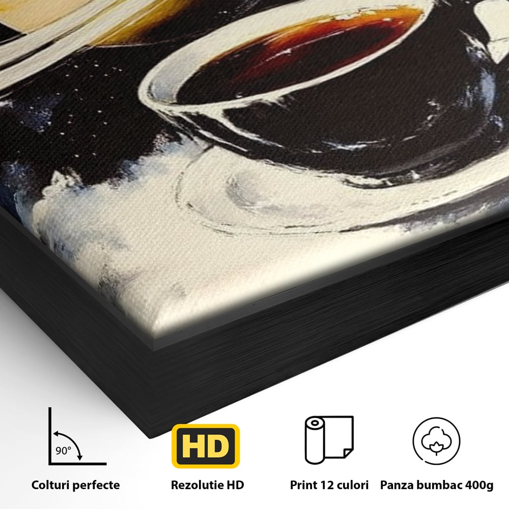 Tablou Canvas Premium, LuxCanva® N1136, Planeta Espresso, Cafea, Ceasca, Univers, Stele, Planeta, Saturn, Inele, Cosmos, Cafeina, Aroma, Cafenea, Pub, Bar, Lounge, Restaurant, Bucatarie