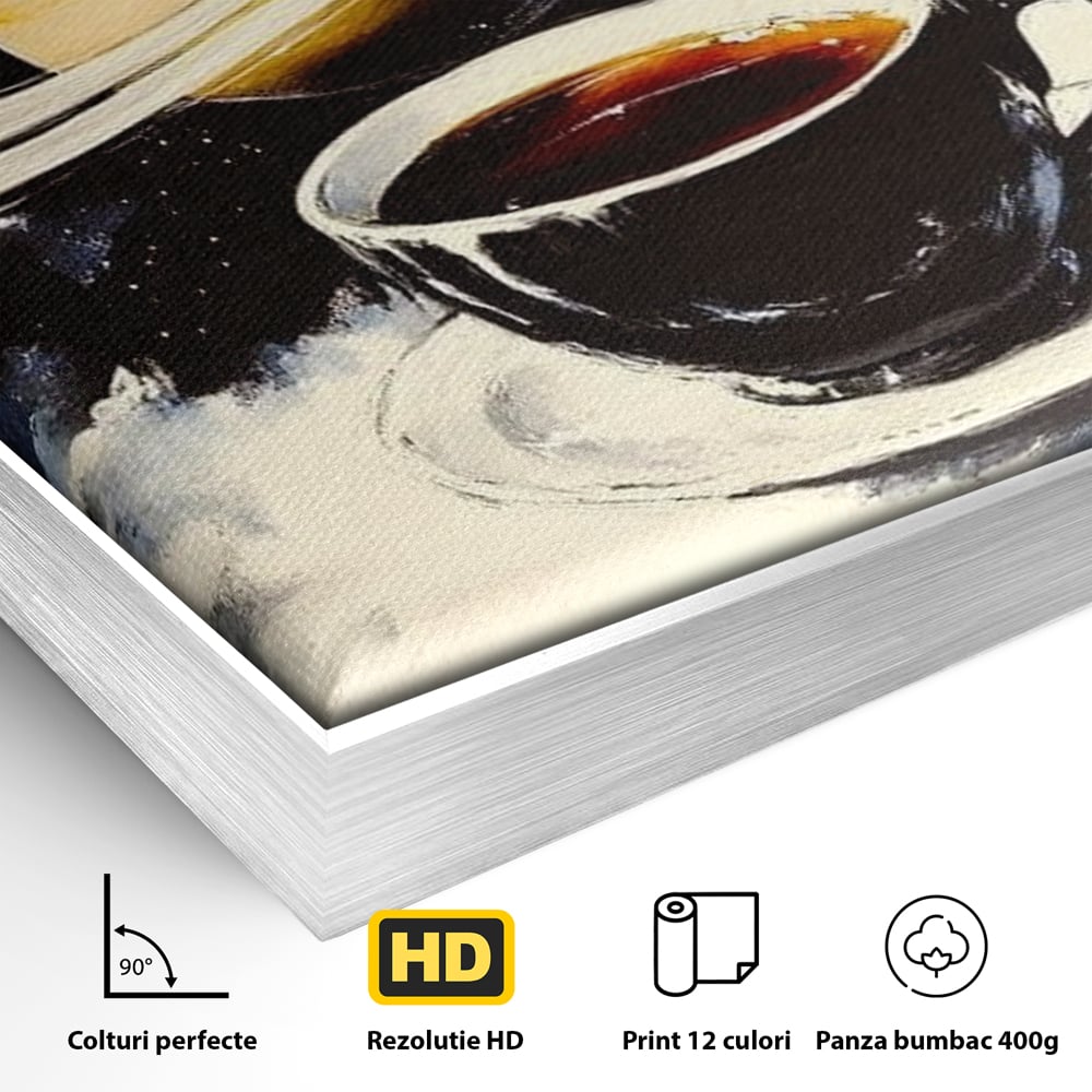 Tablou Canvas Premium, LuxCanva® N1136, Planeta Espresso, Cafea, Ceasca, Univers, Stele, Planeta, Saturn, Inele, Cosmos, Cafeina, Aroma, Cafenea, Pub, Bar, Lounge, Restaurant, Bucatarie