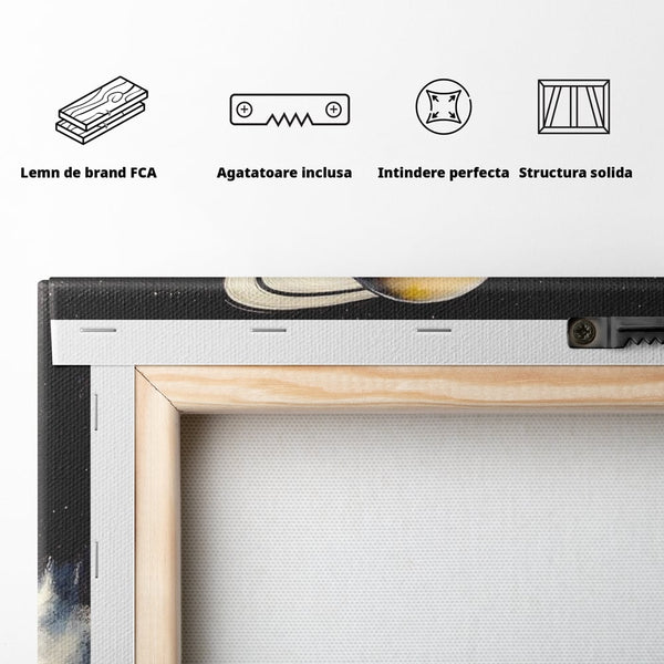 Tablou Canvas Premium, LuxCanva® N1136, Planeta Espresso, Cafea, Ceasca, Univers, Stele, Planeta, Saturn, Inele, Cosmos, Cafeina, Aroma, Cafenea, Pub, Bar, Lounge, Restaurant, Bucatarie
