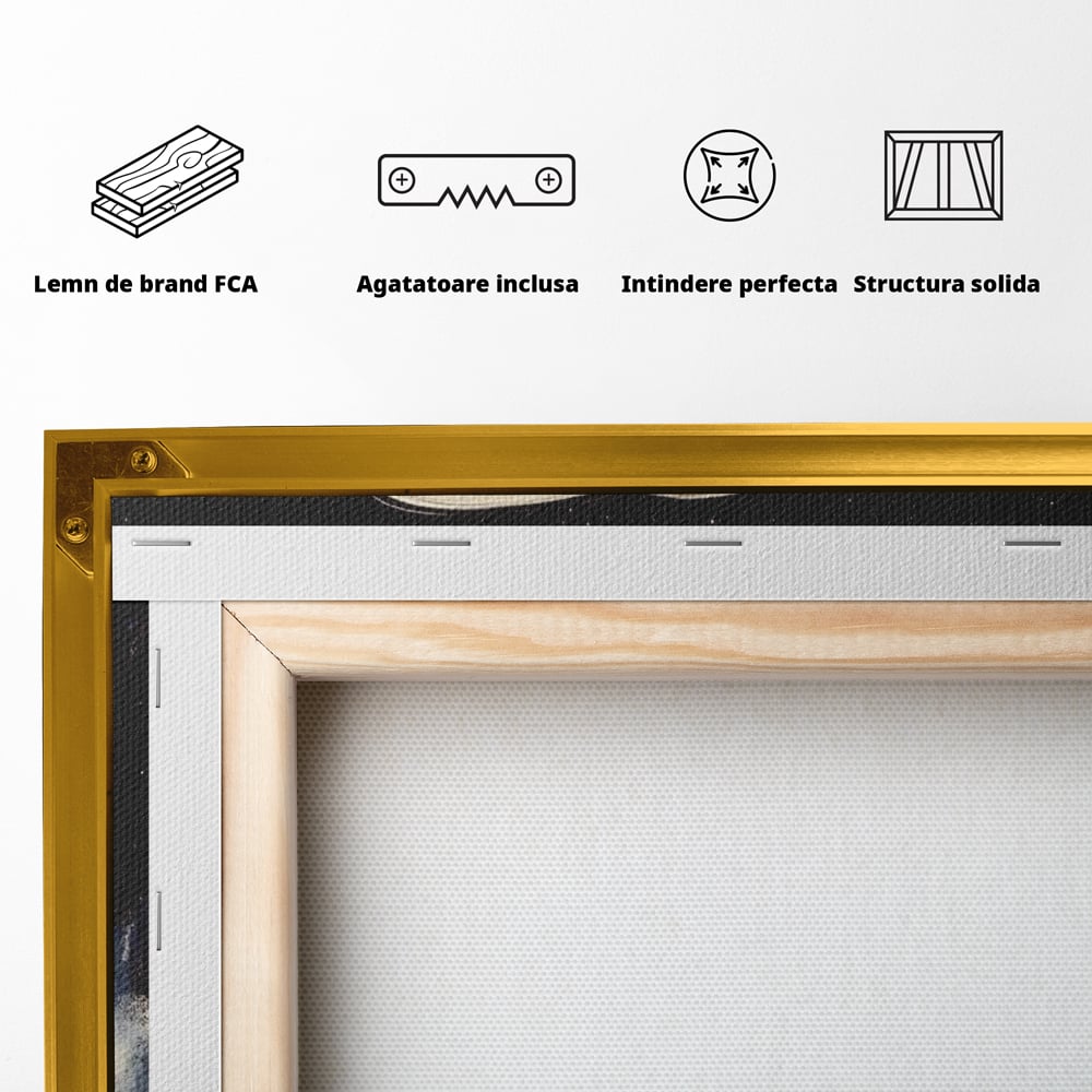 Tablou Canvas Premium, LuxCanva® N1136, Planeta Espresso, Cafea, Ceasca, Univers, Stele, Planeta, Saturn, Inele, Cosmos, Cafeina, Aroma, Cafenea, Pub, Bar, Lounge, Restaurant, Bucatarie