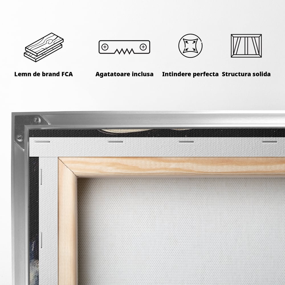 Tablou Canvas Premium, LuxCanva® N1136, Planeta Espresso, Cafea, Ceasca, Univers, Stele, Planeta, Saturn, Inele, Cosmos, Cafeina, Aroma, Cafenea, Pub, Bar, Lounge, Restaurant, Bucatarie