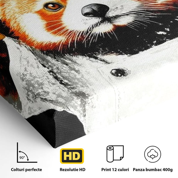 Tablou Canvas Premium, LuxCanva® N1137, Bucatarul din Bambus, Gastronomie, Costum, Bucatar, Animal, Panda, Asiatic, Oriental, Retete, Mancare, Arta Culinara, Restaurant, Bucatarie