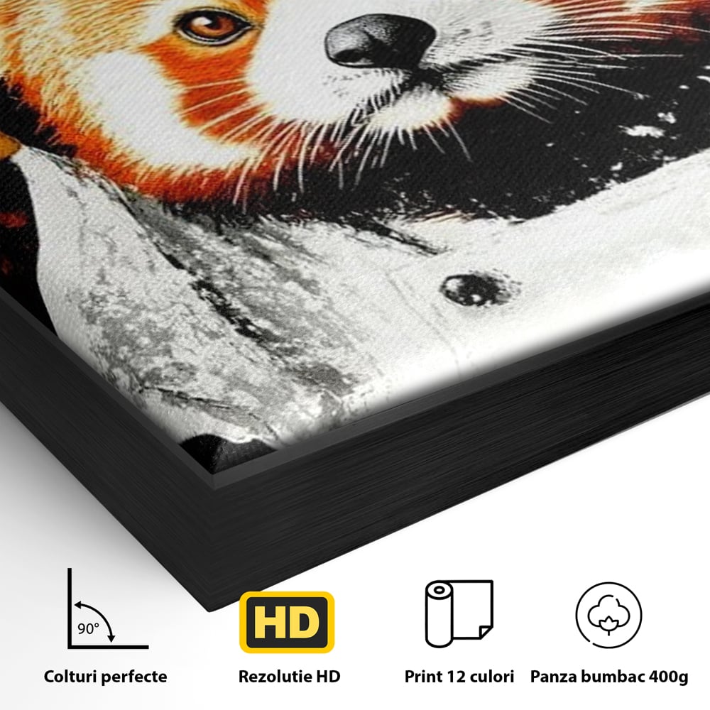 Tablou Canvas Premium, LuxCanva® N1137, Bucatarul din Bambus, Gastronomie, Costum, Bucatar, Animal, Panda, Asiatic, Oriental, Retete, Mancare, Arta Culinara, Restaurant, Bucatarie