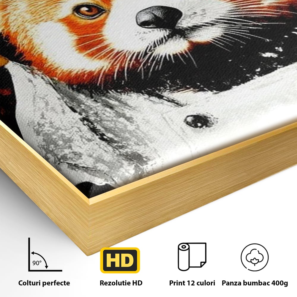 Tablou Canvas Premium, LuxCanva® N1137, Bucatarul din Bambus, Gastronomie, Costum, Bucatar, Animal, Panda, Asiatic, Oriental, Retete, Mancare, Arta Culinara, Restaurant, Bucatarie