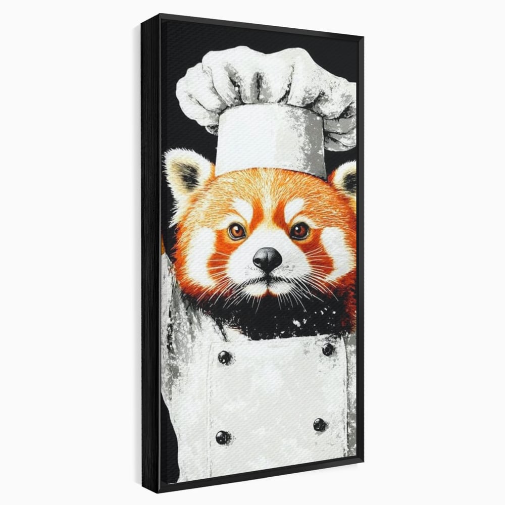 Tablou Canvas Premium, LuxCanva® N1137, Bucatarul din Bambus, Gastronomie, Costum, Bucatar, Animal, Panda, Asiatic, Oriental, Retete, Mancare, Arta Culinara, Restaurant, Bucatarie