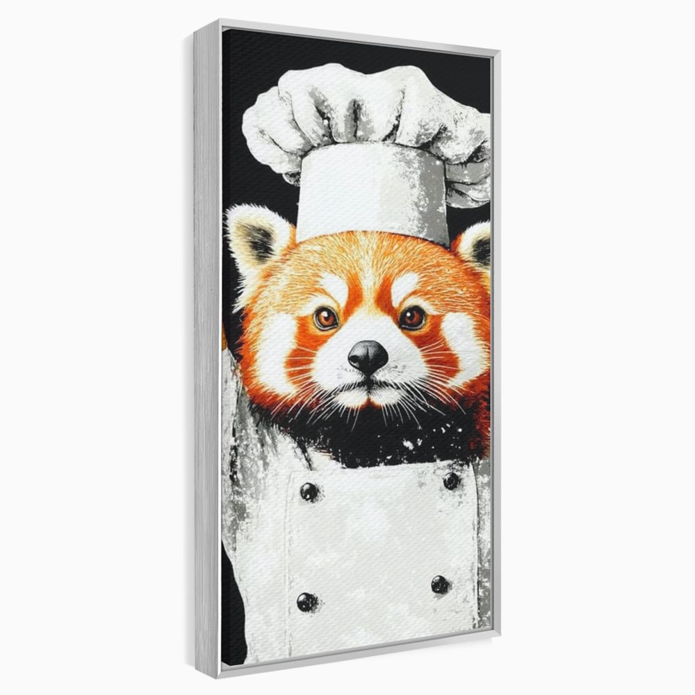 Tablou Canvas Premium, LuxCanva® N1137, Bucatarul din Bambus, Gastronomie, Costum, Bucatar, Animal, Panda, Asiatic, Oriental, Retete, Mancare, Arta Culinara, Restaurant, Bucatarie