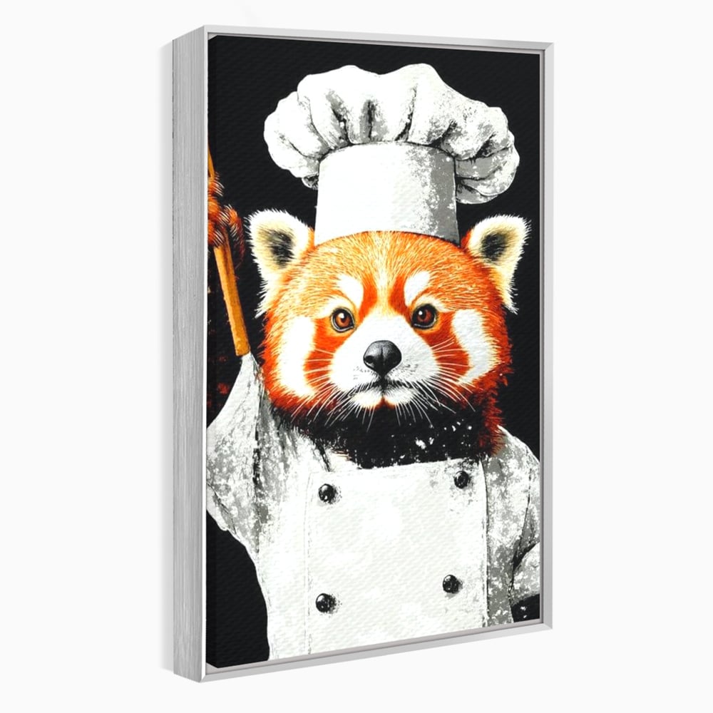 Tablou Canvas Premium, LuxCanva® N1137, Bucatarul din Bambus, Gastronomie, Costum, Bucatar, Animal, Panda, Asiatic, Oriental, Retete, Mancare, Arta Culinara, Restaurant, Bucatarie