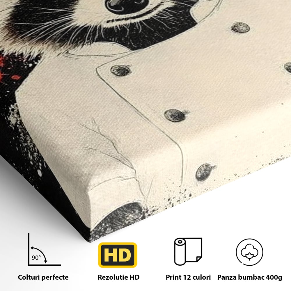 Leinwandbilder Premium, LuxCanva® N1138, Leckerer kleiner Dieb, Tier, Tier, Maus, Koch, Rezepte, Meister, Charakter, Kostüm, Lebensmittel, Lustig, Köstlichkeiten, Restaurant, Küche