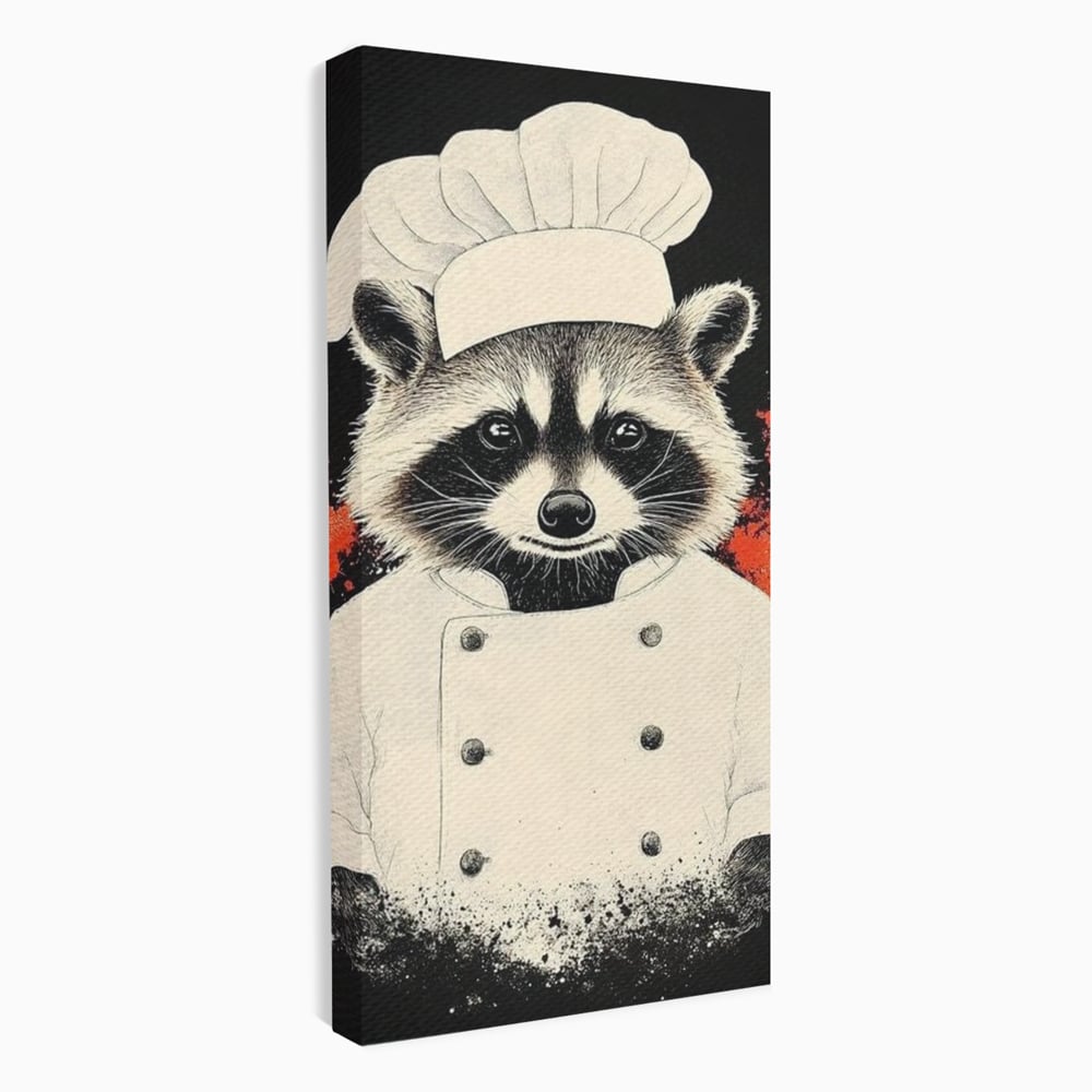 Leinwandbilder Premium, LuxCanva® N1138, Leckerer kleiner Dieb, Tier, Tier, Maus, Koch, Rezepte, Meister, Charakter, Kostüm, Lebensmittel, Lustig, Köstlichkeiten, Restaurant, Küche