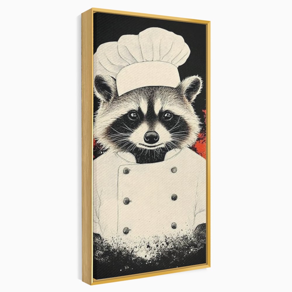 Leinwandbilder Premium, LuxCanva® N1138, Leckerer kleiner Dieb, Tier, Tier, Maus, Koch, Rezepte, Meister, Charakter, Kostüm, Lebensmittel, Lustig, Köstlichkeiten, Restaurant, Küche