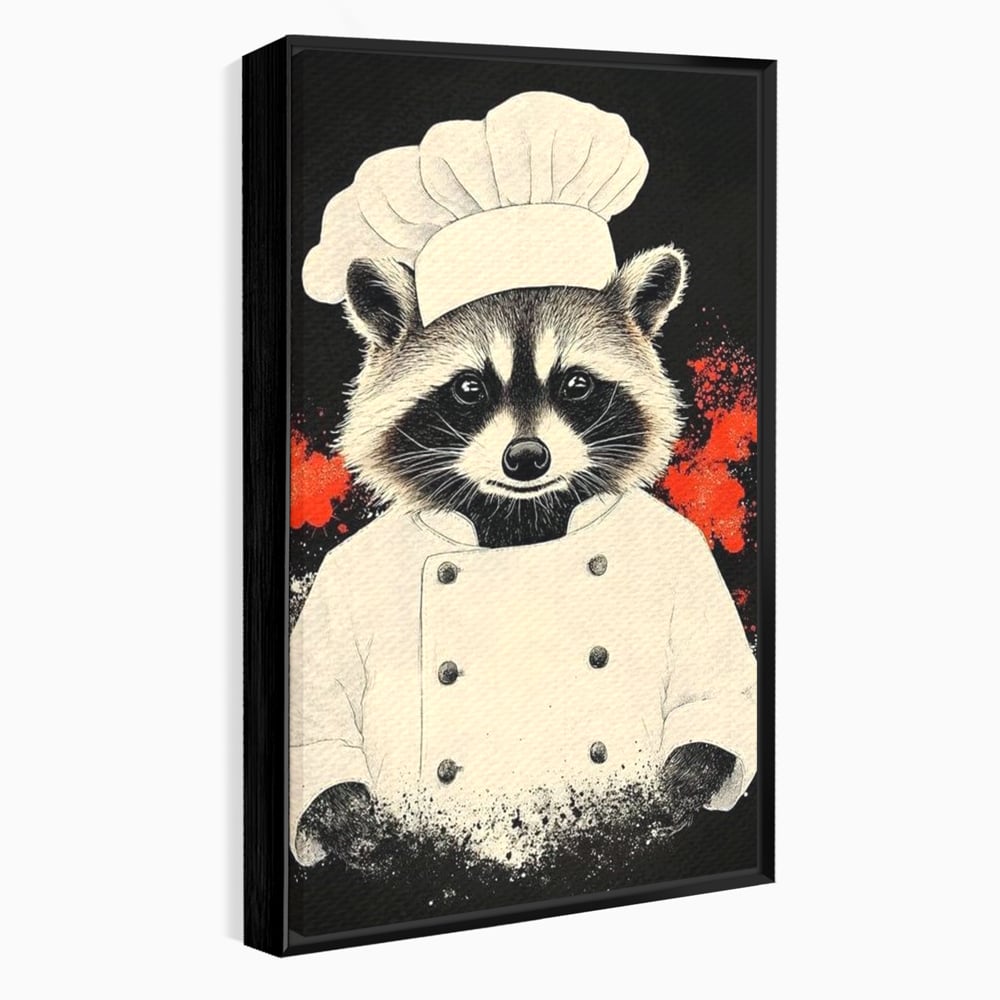 Leinwandbilder Premium, LuxCanva® N1138, Leckerer kleiner Dieb, Tier, Tier, Maus, Koch, Rezepte, Meister, Charakter, Kostüm, Lebensmittel, Lustig, Köstlichkeiten, Restaurant, Küche