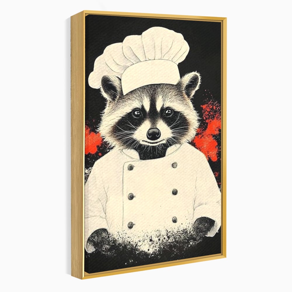 Leinwandbilder Premium, LuxCanva® N1138, Leckerer kleiner Dieb, Tier, Tier, Maus, Koch, Rezepte, Meister, Charakter, Kostüm, Lebensmittel, Lustig, Köstlichkeiten, Restaurant, Küche
