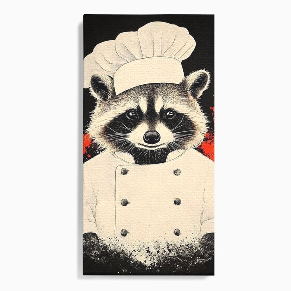 Leinwandbilder Premium, LuxCanva® N1138, Leckerer kleiner Dieb, Tier, Tier, Maus, Koch, Rezepte, Meister, Charakter, Kostüm, Lebensmittel, Lustig, Köstlichkeiten, Restaurant, Küche