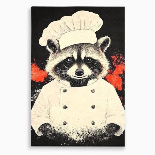 Leinwandbilder Premium, LuxCanva® N1138, Leckerer kleiner Dieb, Tier, Tier, Maus, Koch, Rezepte, Meister, Charakter, Kostüm, Lebensmittel, Lustig, Köstlichkeiten, Restaurant, Küche