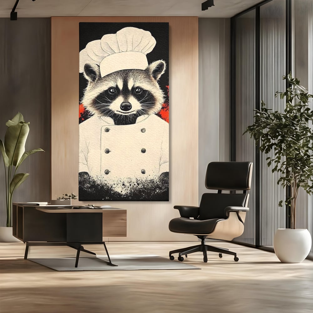 Leinwandbilder Premium, LuxCanva® N1138, Leckerer kleiner Dieb, Tier, Tier, Maus, Koch, Rezepte, Meister, Charakter, Kostüm, Lebensmittel, Lustig, Köstlichkeiten, Restaurant, Küche