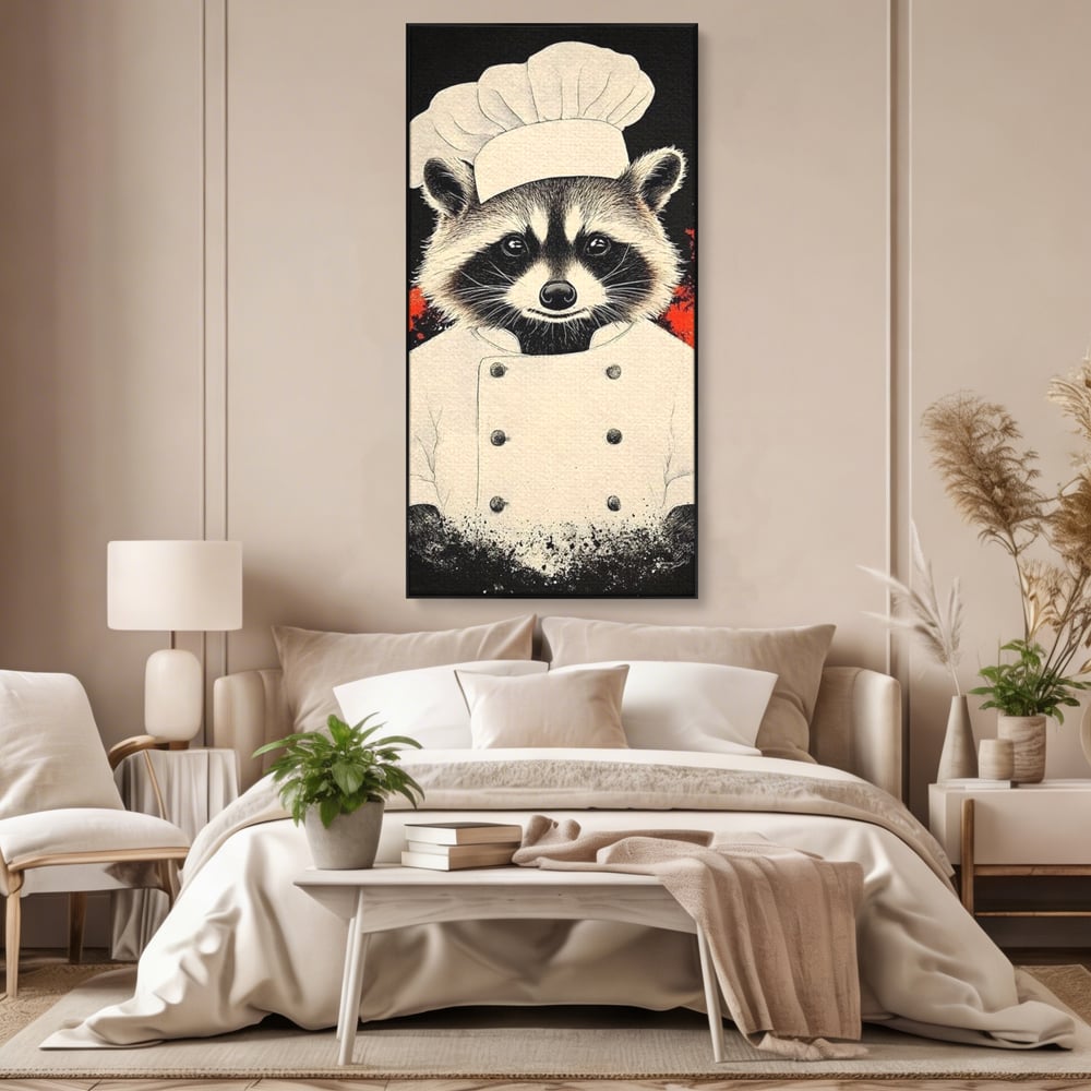 Leinwandbilder Premium, LuxCanva® N1138, Leckerer kleiner Dieb, Tier, Tier, Maus, Koch, Rezepte, Meister, Charakter, Kostüm, Lebensmittel, Lustig, Köstlichkeiten, Restaurant, Küche