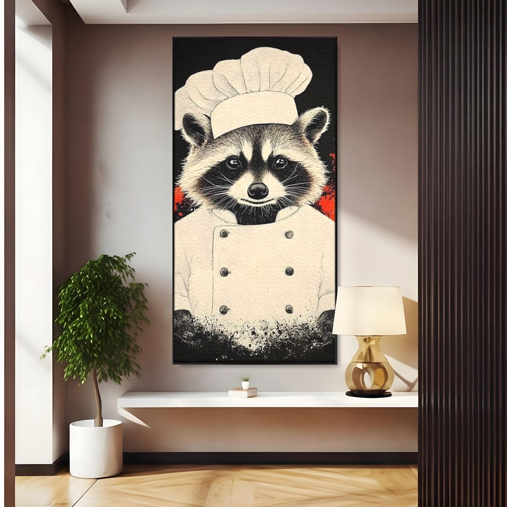 Leinwandbilder Premium, LuxCanva® N1138, Leckerer kleiner Dieb, Tier, Tier, Maus, Koch, Rezepte, Meister, Charakter, Kostüm, Lebensmittel, Lustig, Köstlichkeiten, Restaurant, Küche
