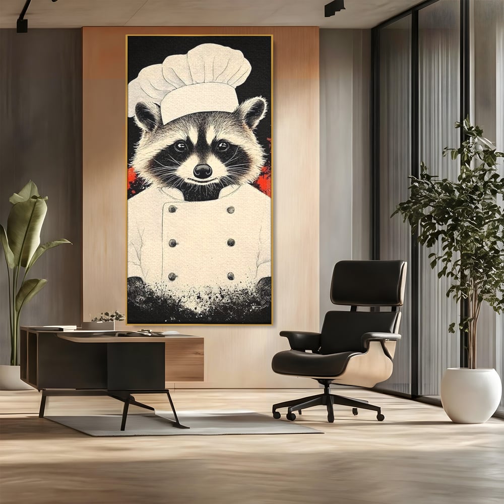 Leinwandbilder Premium, LuxCanva® N1138, Leckerer kleiner Dieb, Tier, Tier, Maus, Koch, Rezepte, Meister, Charakter, Kostüm, Lebensmittel, Lustig, Köstlichkeiten, Restaurant, Küche