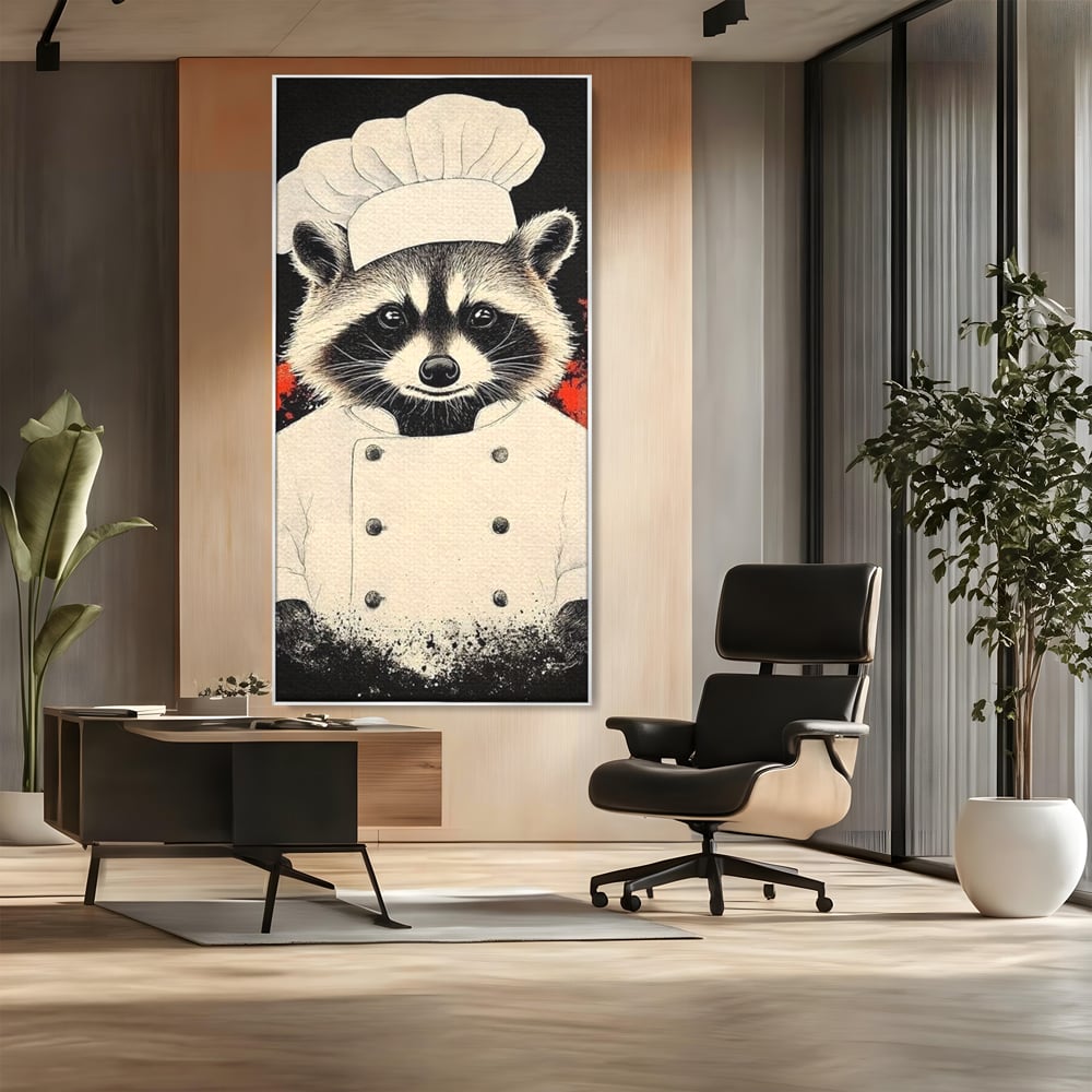 Leinwandbilder Premium, LuxCanva® N1138, Leckerer kleiner Dieb, Tier, Tier, Maus, Koch, Rezepte, Meister, Charakter, Kostüm, Lebensmittel, Lustig, Köstlichkeiten, Restaurant, Küche