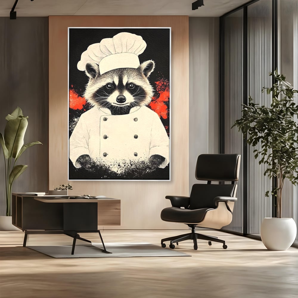 Leinwandbilder Premium, LuxCanva® N1138, Leckerer kleiner Dieb, Tier, Tier, Maus, Koch, Rezepte, Meister, Charakter, Kostüm, Lebensmittel, Lustig, Köstlichkeiten, Restaurant, Küche