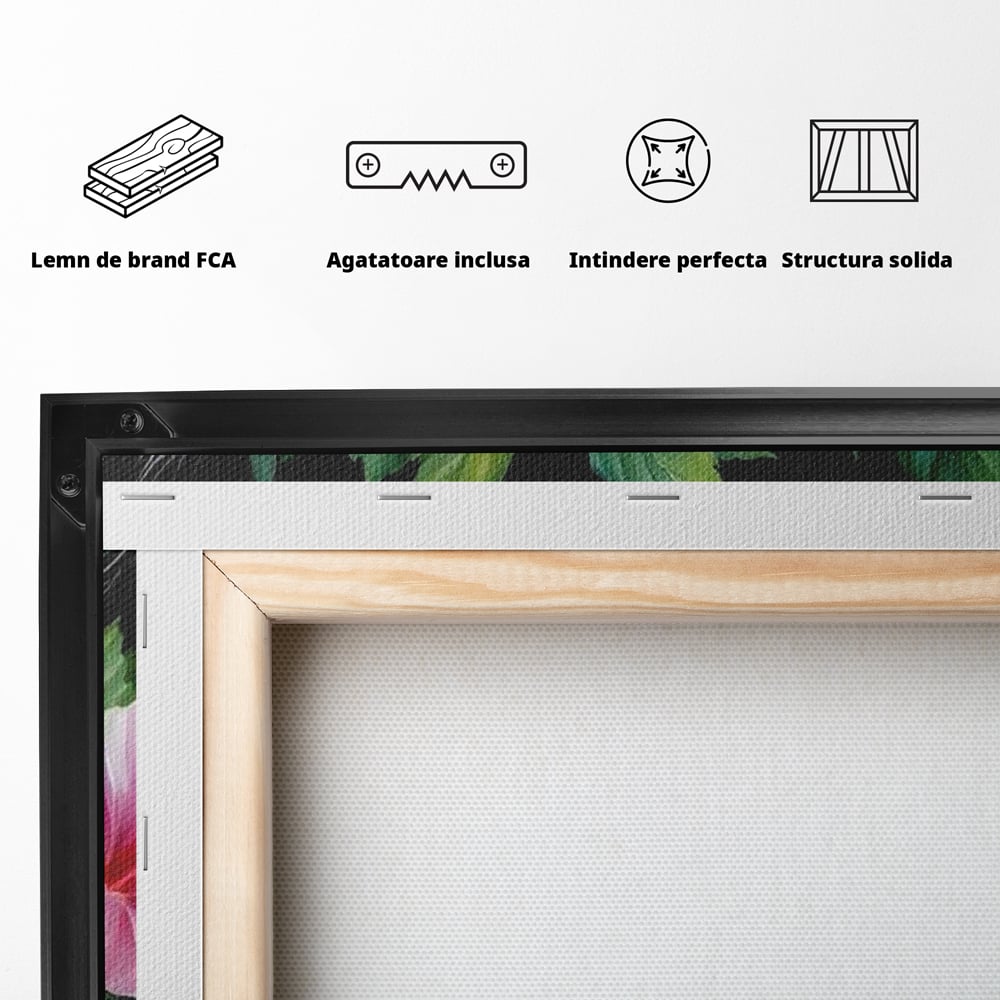 Tablou Canvas Premium, LuxCanva® N1139, Flori de Hamei, Bere, Bautura, Halba, Spuma, Racoritor, Natural, Pastelat, Flori, Petale, Pub, Bar, Lounge, Restaurant, Bucatarie