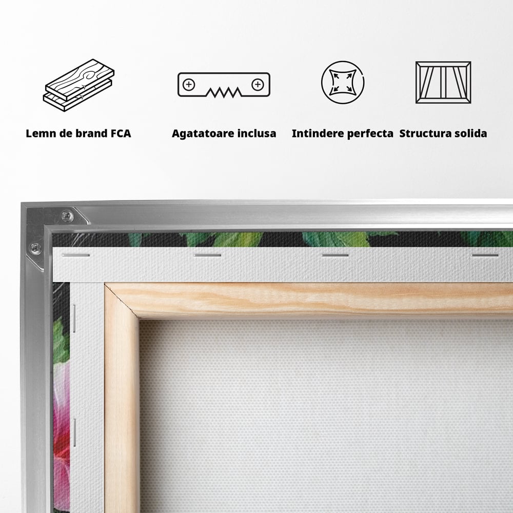Tablou Canvas Premium, LuxCanva® N1139, Flori de Hamei, Bere, Bautura, Halba, Spuma, Racoritor, Natural, Pastelat, Flori, Petale, Pub, Bar, Lounge, Restaurant, Bucatarie