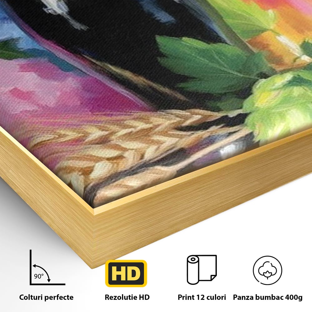 Leinwand Premium Canvas Wall Art, LuxCanva® N1140, Sommer Elixier, Sommer Elixier, Getränk, Glas, erfrischend, Schaum, Getränk, Bier, Hopfen, Malerei, Getreide, böhmisch, Kneipe, Bar, Lounge, Restaurant, Küche