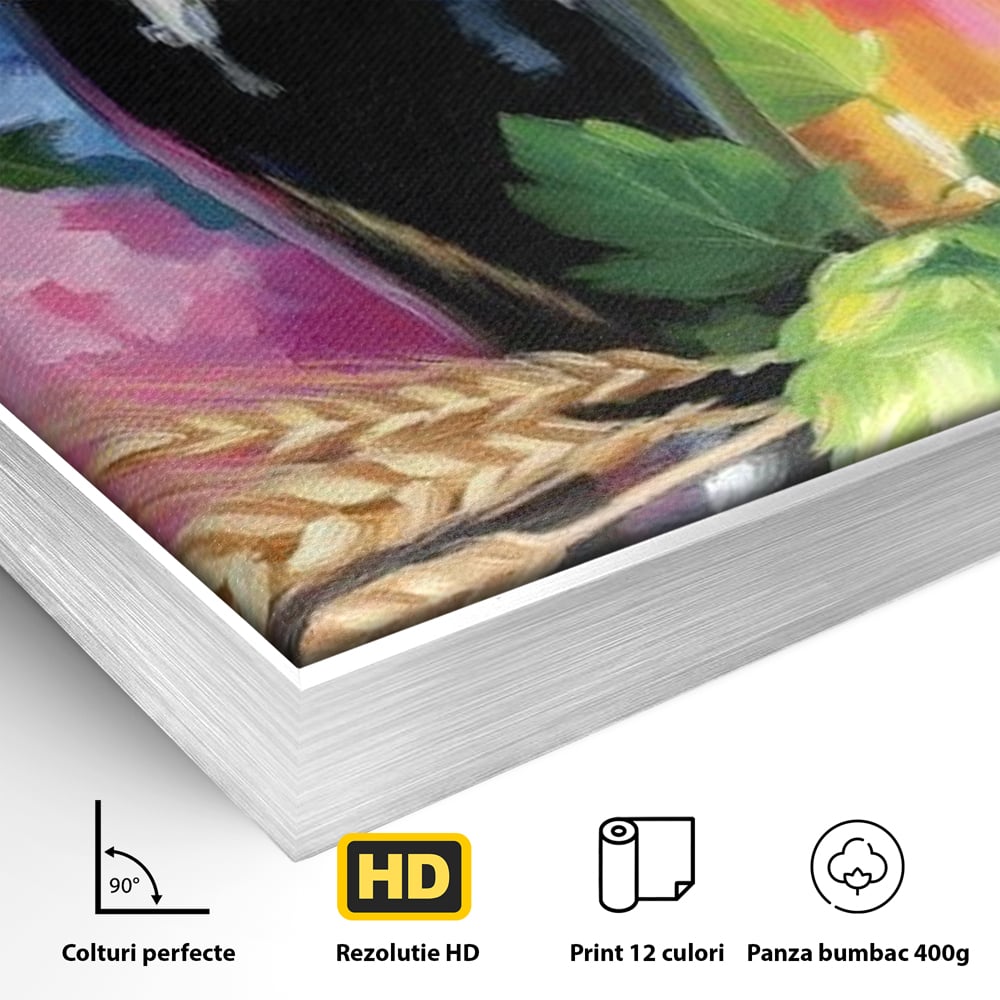 Leinwand Premium Canvas Wall Art, LuxCanva® N1140, Sommer Elixier, Sommer Elixier, Getränk, Glas, erfrischend, Schaum, Getränk, Bier, Hopfen, Malerei, Getreide, böhmisch, Kneipe, Bar, Lounge, Restaurant, Küche