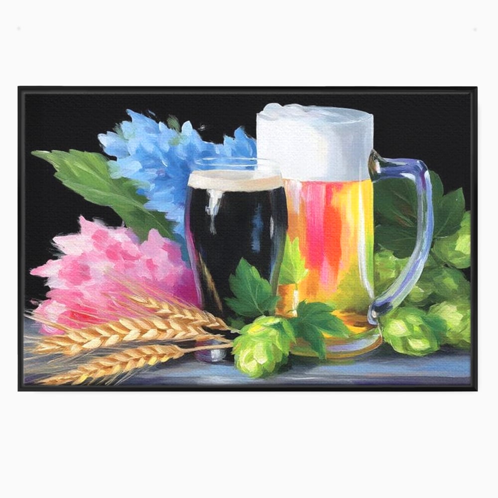 Leinwand Premium Canvas Wall Art, LuxCanva® N1140, Sommer Elixier, Sommer Elixier, Getränk, Glas, erfrischend, Schaum, Getränk, Bier, Hopfen, Malerei, Getreide, böhmisch, Kneipe, Bar, Lounge, Restaurant, Küche