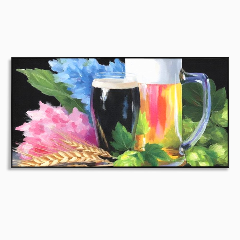 Leinwand Premium Canvas Wall Art, LuxCanva® N1140, Sommer Elixier, Sommer Elixier, Getränk, Glas, erfrischend, Schaum, Getränk, Bier, Hopfen, Malerei, Getreide, böhmisch, Kneipe, Bar, Lounge, Restaurant, Küche