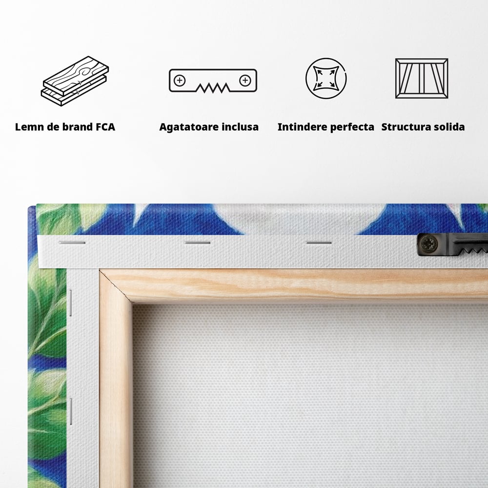 Tablou Canvas Premium, LuxCanva® N1141, Halba de Aur, Flori, Frunze, Bautura, Bere, Halba, Hamei, Racoritor, Spuma, Culori Vibrante, Pub, Bar, Lounge, Restaurant, Bucatarie