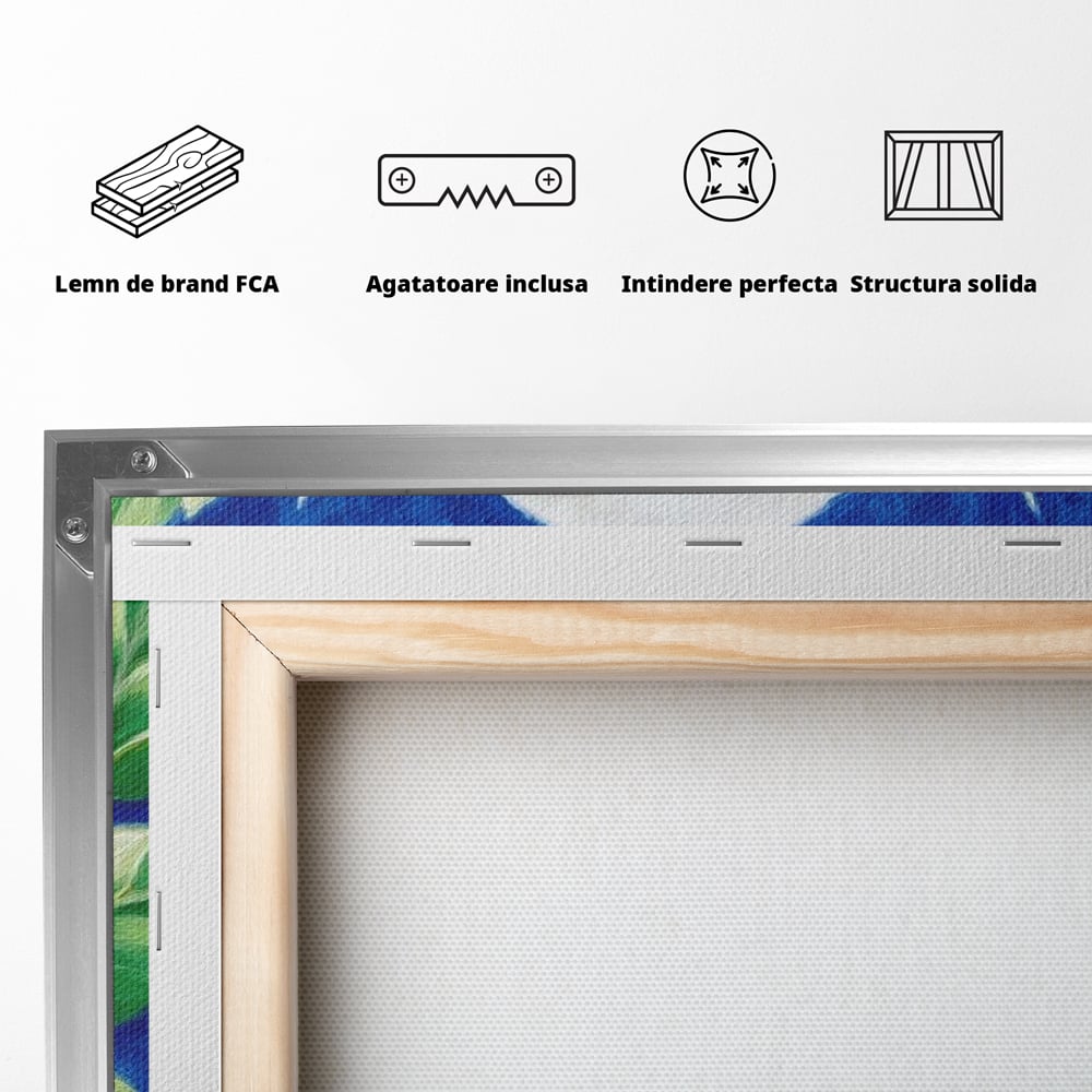 Tablou Canvas Premium, LuxCanva® N1141, Halba de Aur, Flori, Frunze, Bautura, Bere, Halba, Hamei, Racoritor, Spuma, Culori Vibrante, Pub, Bar, Lounge, Restaurant, Bucatarie