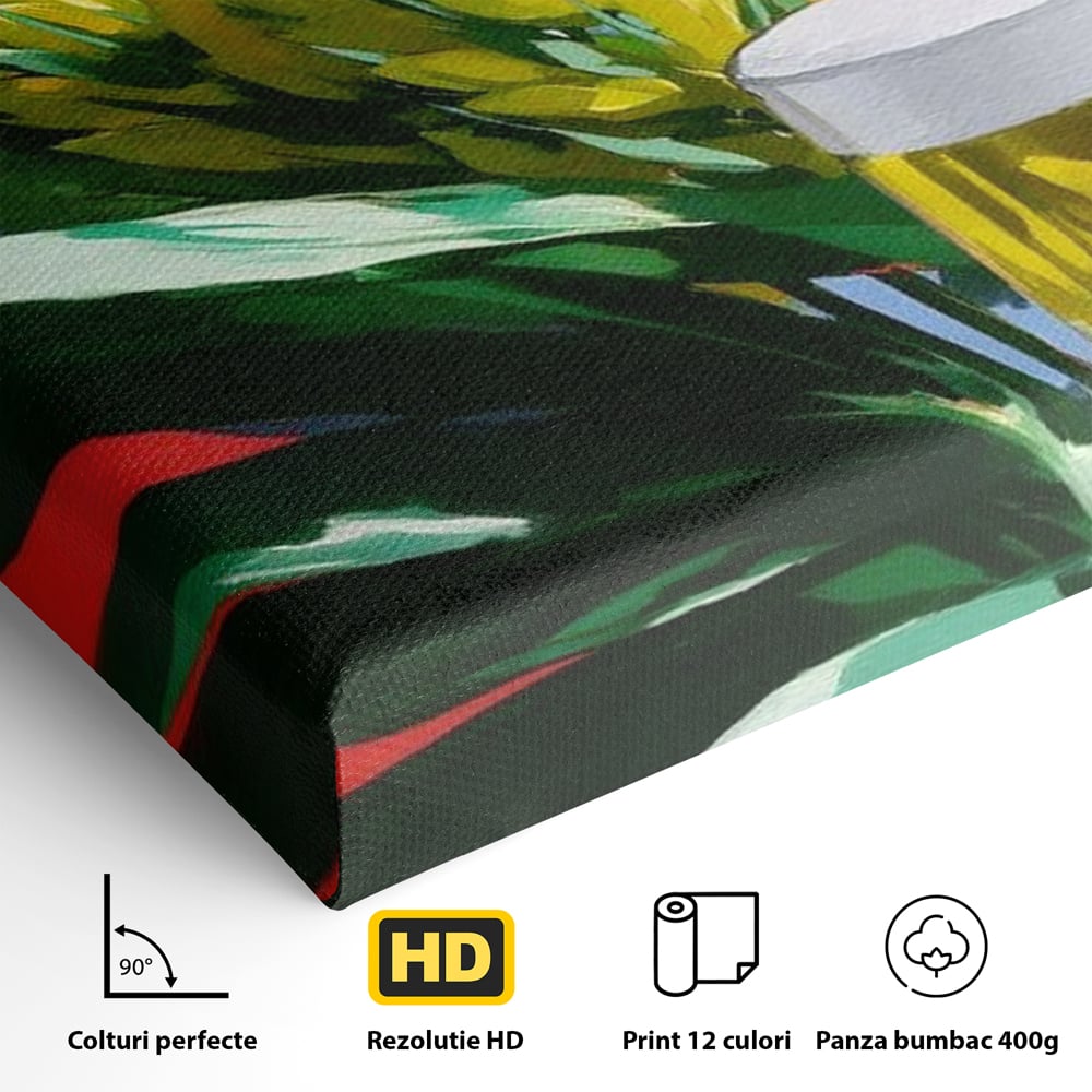 Leinwand Premium Canvas Wandkunst, LuxCanva® N1143, Funky Bier, Hopfen, Hopfen, Bier, Getränk, Schaum, kalt, Blätter, kreativ, tropisch, Rexalant, Kneipe, Bar, Lounge, Restaurant, Küche