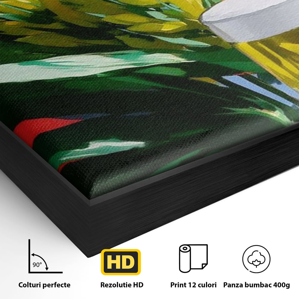 Leinwand Premium Canvas Wandkunst, LuxCanva® N1143, Funky Bier, Hopfen, Hopfen, Bier, Getränk, Schaum, kalt, Blätter, kreativ, tropisch, Rexalant, Kneipe, Bar, Lounge, Restaurant, Küche