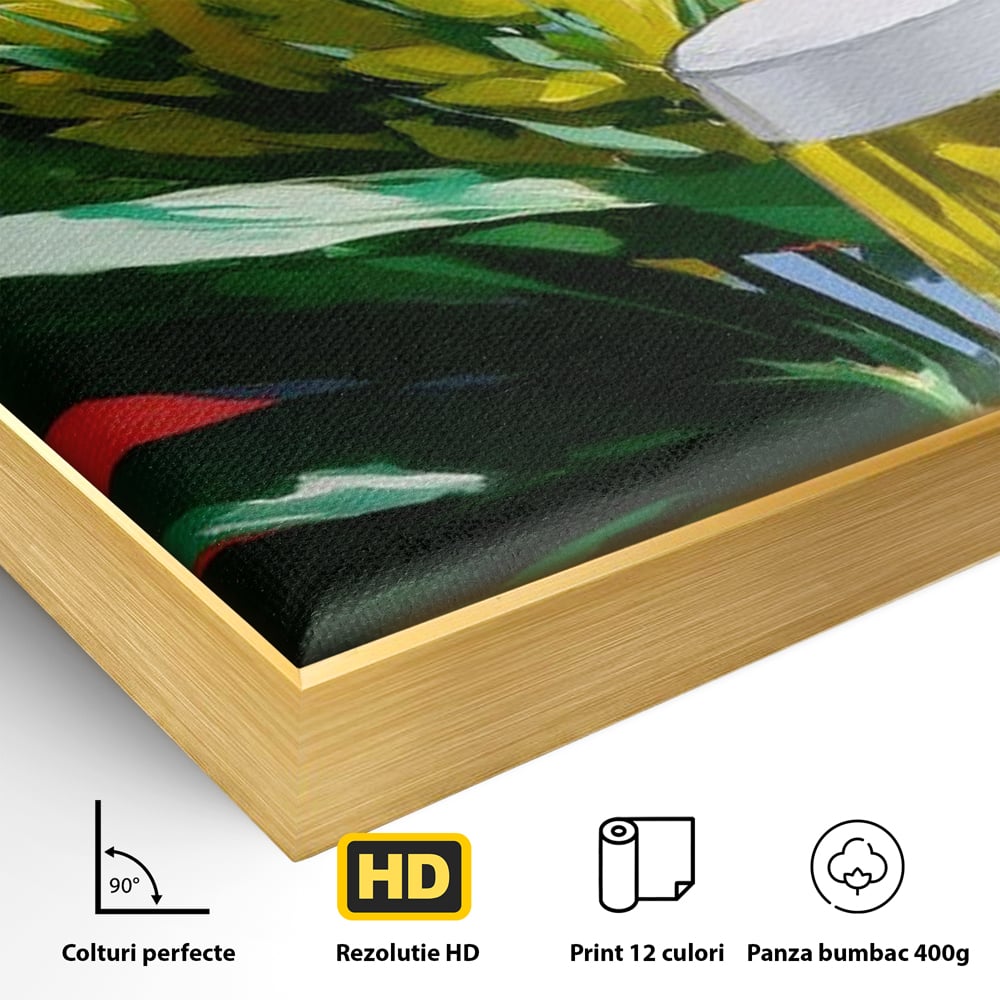 Leinwand Premium Canvas Wandkunst, LuxCanva® N1143, Funky Bier, Hopfen, Hopfen, Bier, Getränk, Schaum, kalt, Blätter, kreativ, tropisch, Rexalant, Kneipe, Bar, Lounge, Restaurant, Küche