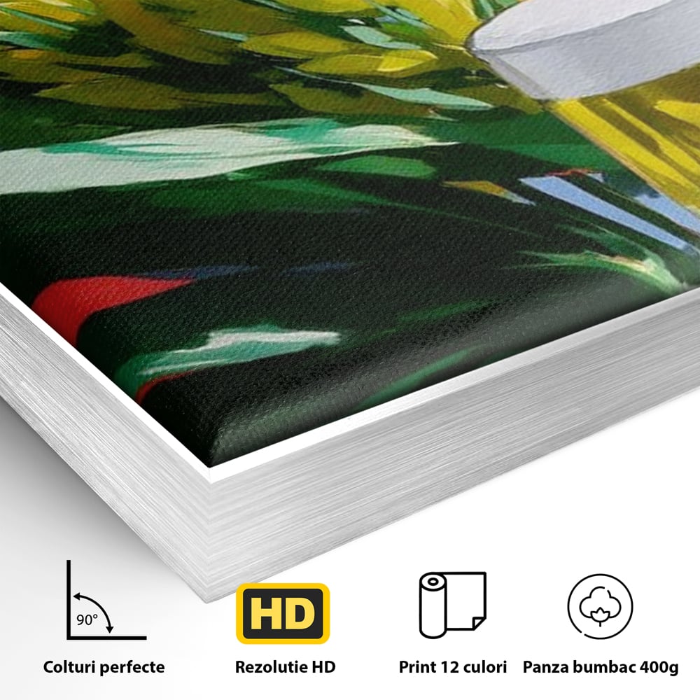 Leinwand Premium Canvas Wandkunst, LuxCanva® N1143, Funky Bier, Hopfen, Hopfen, Bier, Getränk, Schaum, kalt, Blätter, kreativ, tropisch, Rexalant, Kneipe, Bar, Lounge, Restaurant, Küche