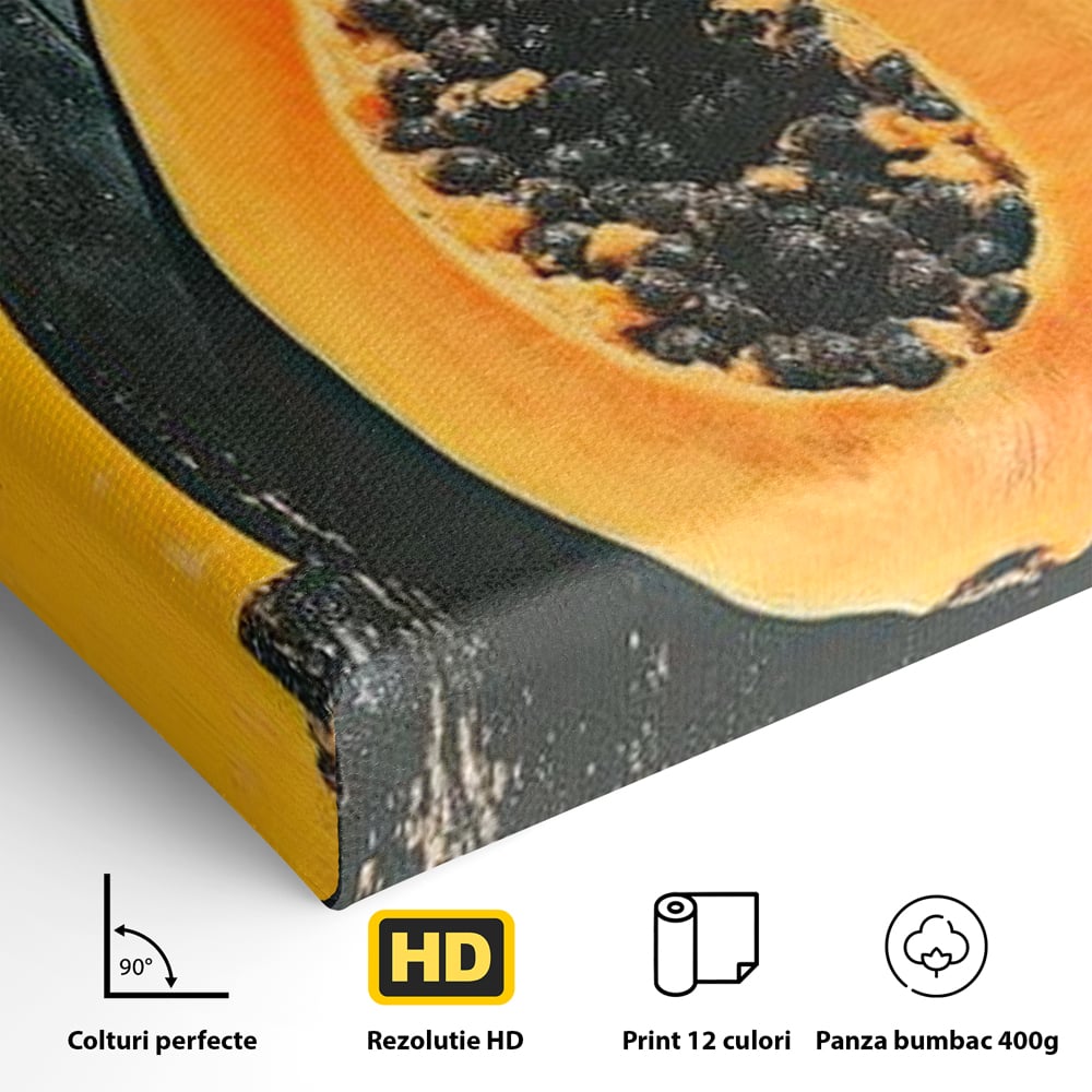 Tablou Canvas Premium, LuxCanva® N1147, Gigantul Papaya, Fruct, Exotic, Tropical, Delicios, Vacanta, Culori Vibrante, Energie, Vitamine, Restaurant, Bucatarie