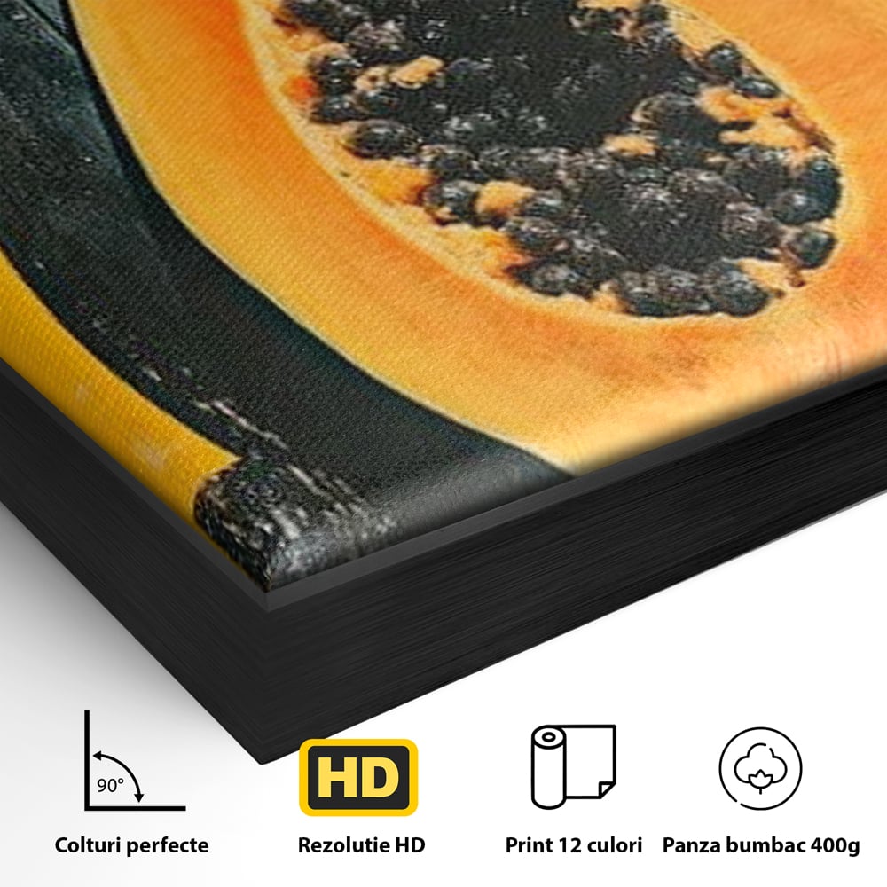 Tablou Canvas Premium, LuxCanva® N1147, Gigantul Papaya, Fruct, Exotic, Tropical, Delicios, Vacanta, Culori Vibrante, Energie, Vitamine, Restaurant, Bucatarie