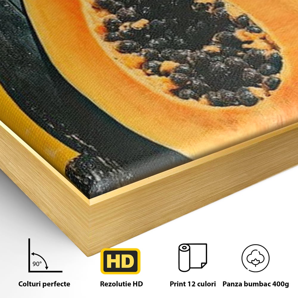 Tablou Canvas Premium, LuxCanva® N1147, Gigantul Papaya, Fruct, Exotic, Tropical, Delicios, Vacanta, Culori Vibrante, Energie, Vitamine, Restaurant, Bucatarie