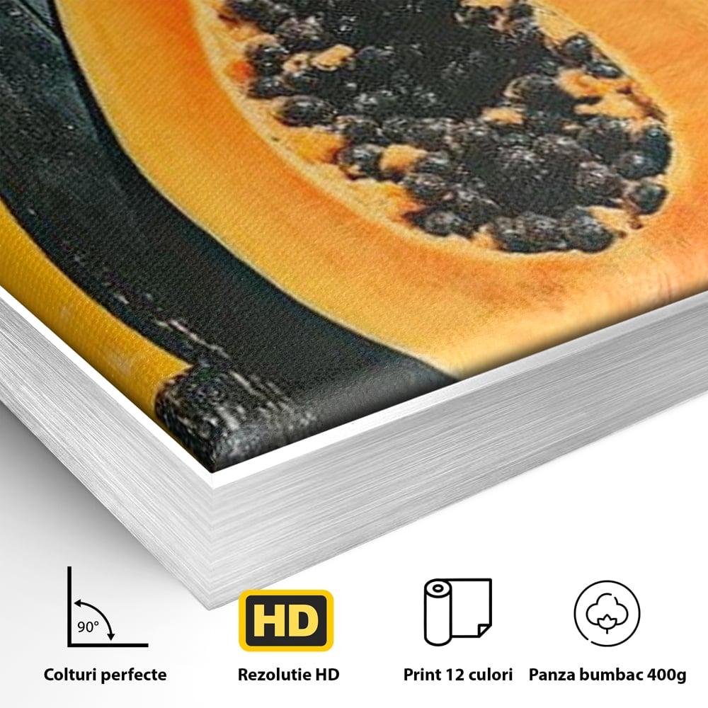 Tablou Canvas Premium, LuxCanva® N1147, Gigantul Papaya, Fruct, Exotic, Tropical, Delicios, Vacanta, Culori Vibrante, Energie, Vitamine, Restaurant, Bucatarie