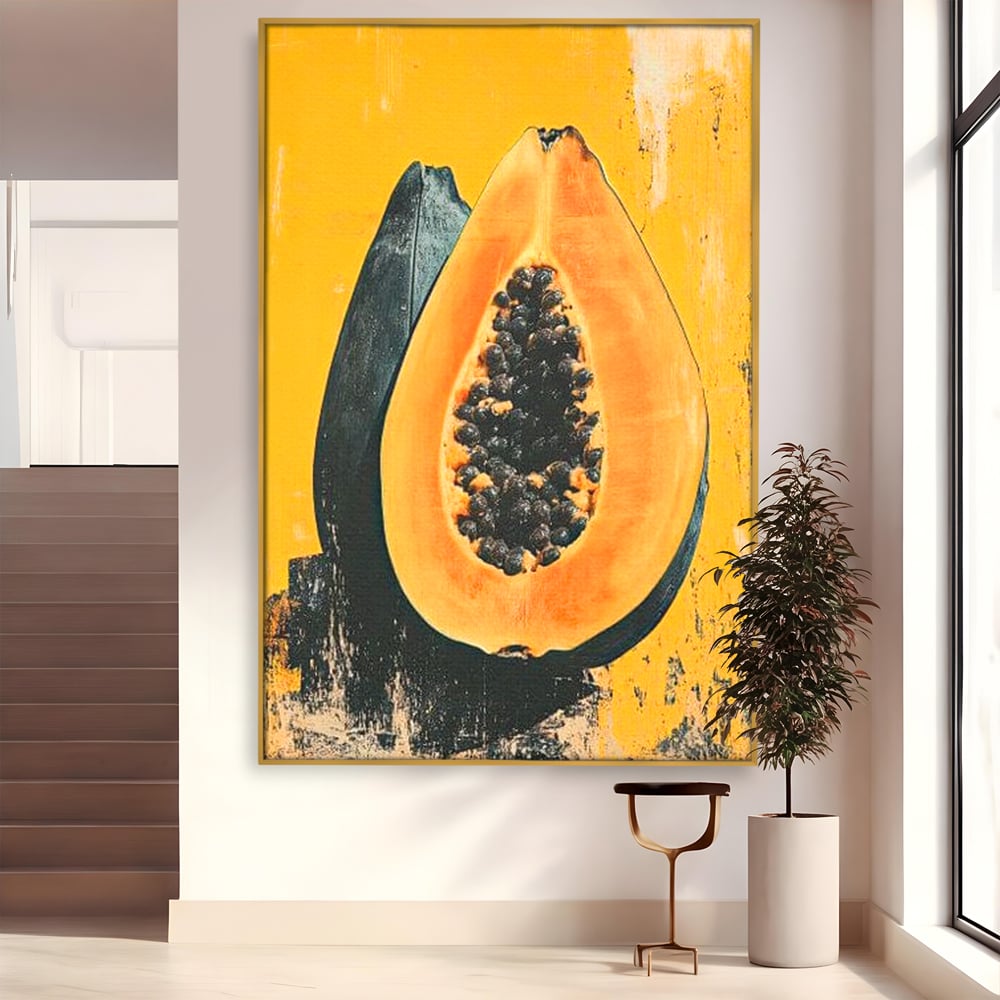 Tablou Canvas Premium, LuxCanva® N1147, Gigantul Papaya, Fruct, Exotic, Tropical, Delicios, Vacanta, Culori Vibrante, Energie, Vitamine, Restaurant, Bucatarie