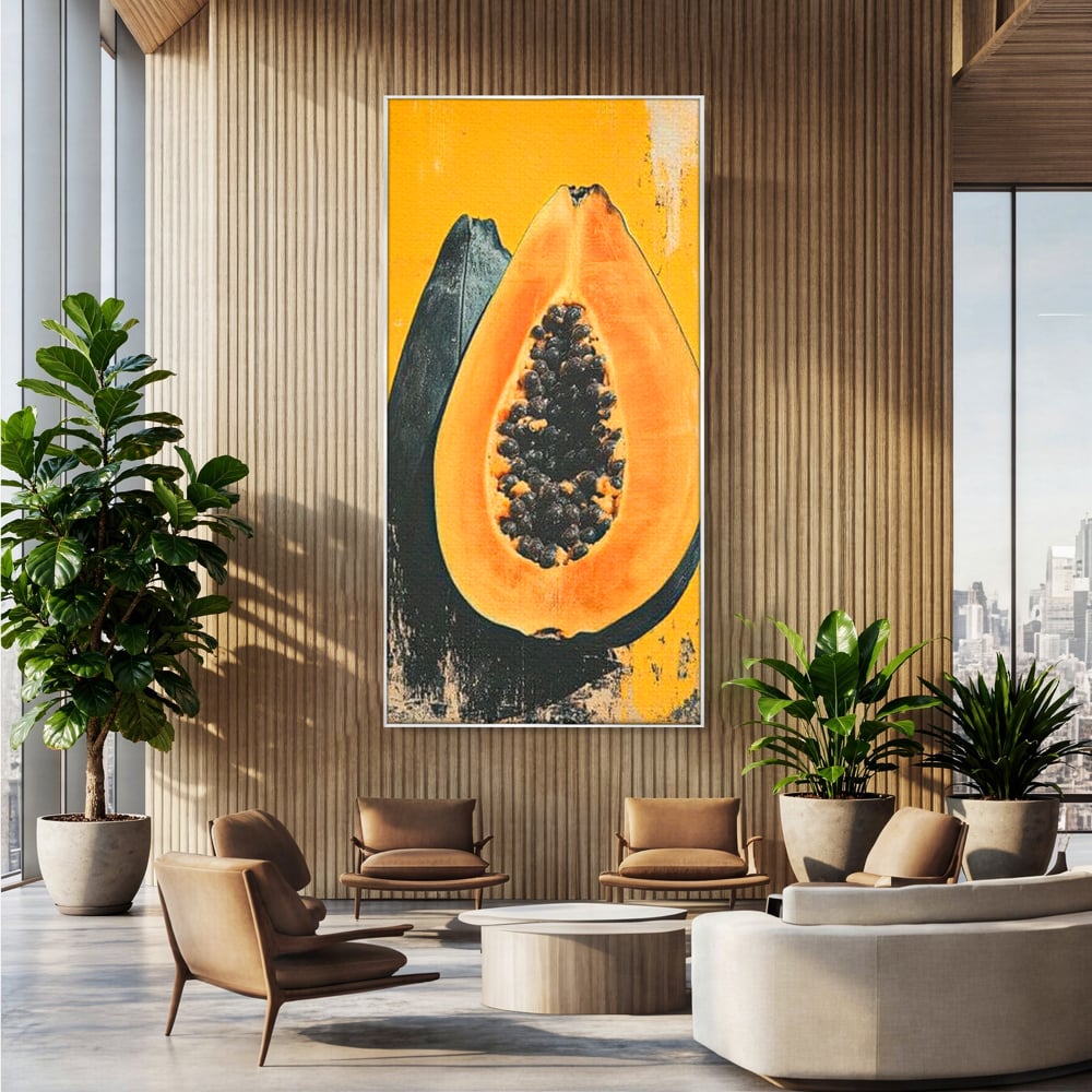 Tablou Canvas Premium, LuxCanva® N1147, Gigantul Papaya, Fruct, Exotic, Tropical, Delicios, Vacanta, Culori Vibrante, Energie, Vitamine, Restaurant, Bucatarie
